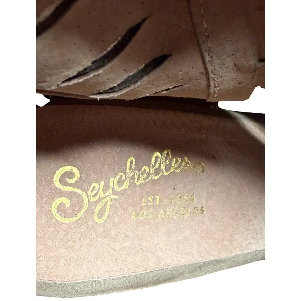 SEYCHELLES Let's Go Crazy Women 8.5 Taupe Suede Cutout Block Heel Ankle Boots